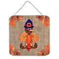 Carolines Treasures Carolines Treasures 8743DS66 Thanksgiving Turkey Pilgrim Fleur De Lis Aluminium Metal Wall Or Door Hanging Prints 8743DS66